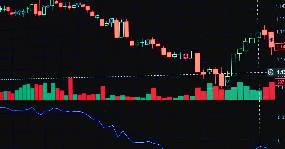 Graphique en chandeliers détaillé affichant les tendances du marché sur un écran de trading.