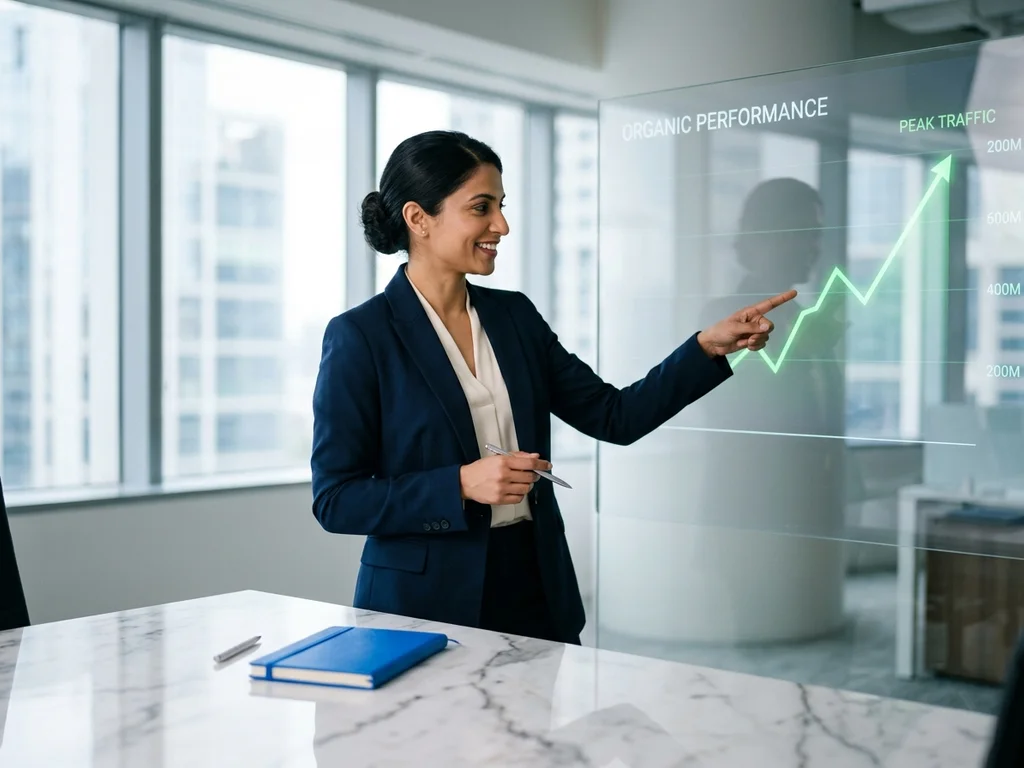 Consultant SEO MulMulSeo présentant un rapport de référencement à un client PME à Mulhouse